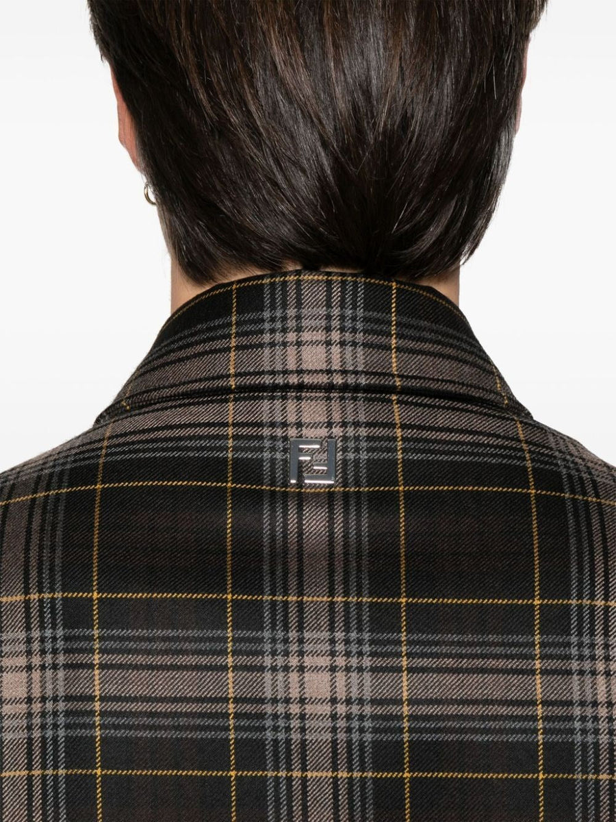 Close-up of Fendi jackets hardware and fine stitching