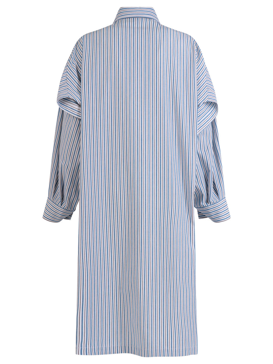 Bottega Veneta Dresses? Bottega Veneta Women Light Cotton Striped Dress Elegant Designer Evening Dress