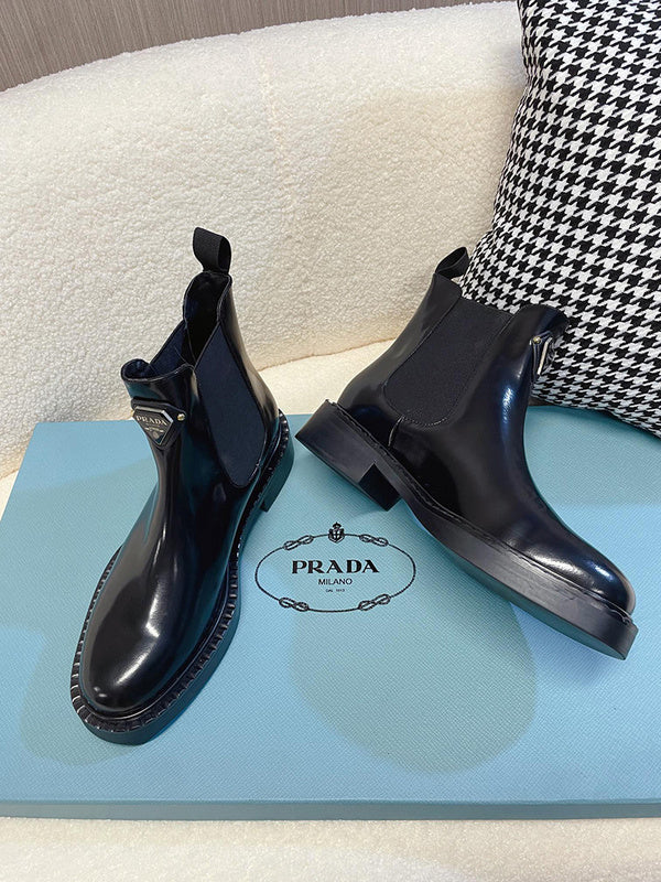 Close-up of Prada shoes craftsmanship