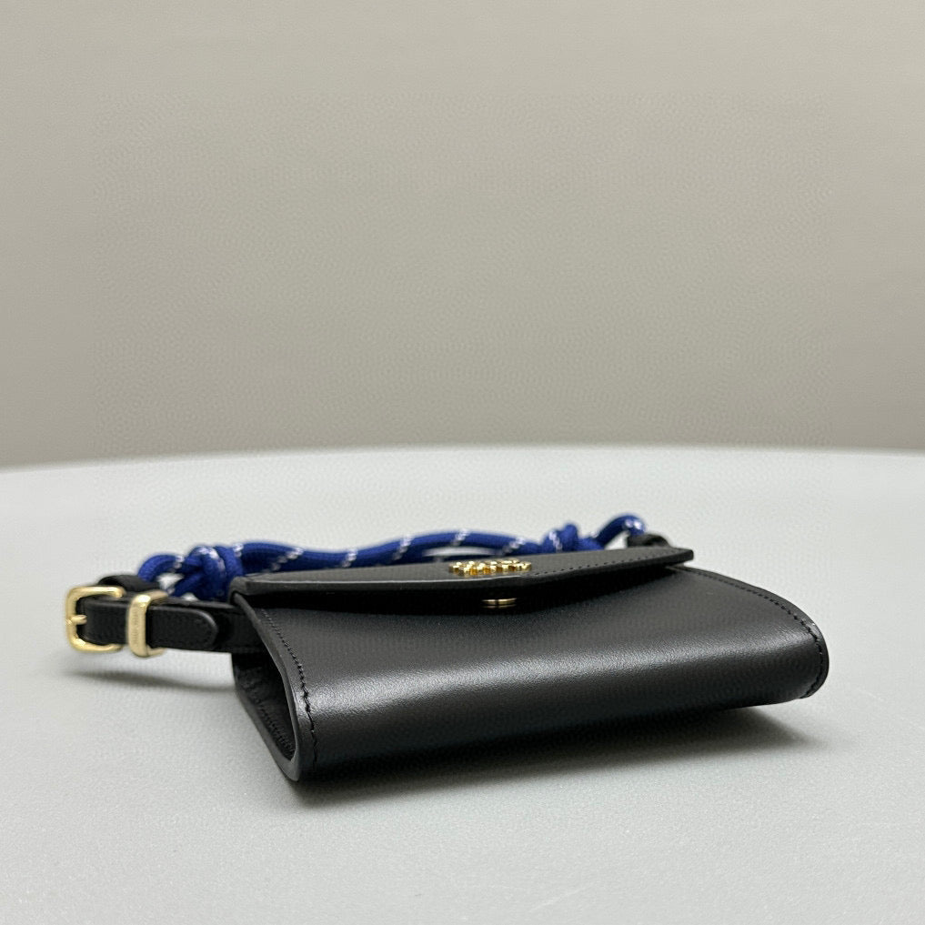 Wallets- Miu M Shoulder Strap Wallet Premium Leather Designer Wallet