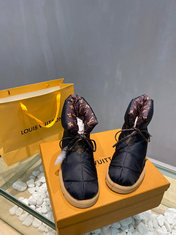 Louis Vuitton Beige Combat Boots - Lifestyle Styling Shot
