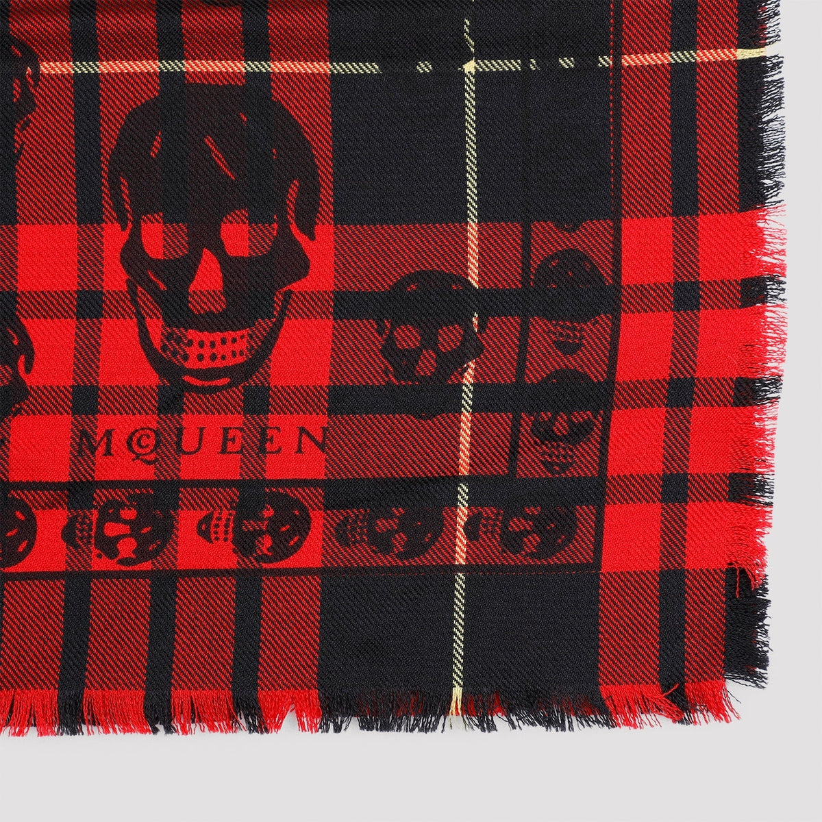 Alexander McQueen Scarves? Alexander Mcqueen Kull On Tartan Foulard Scarf Men Luxury Designer Silk Scarf