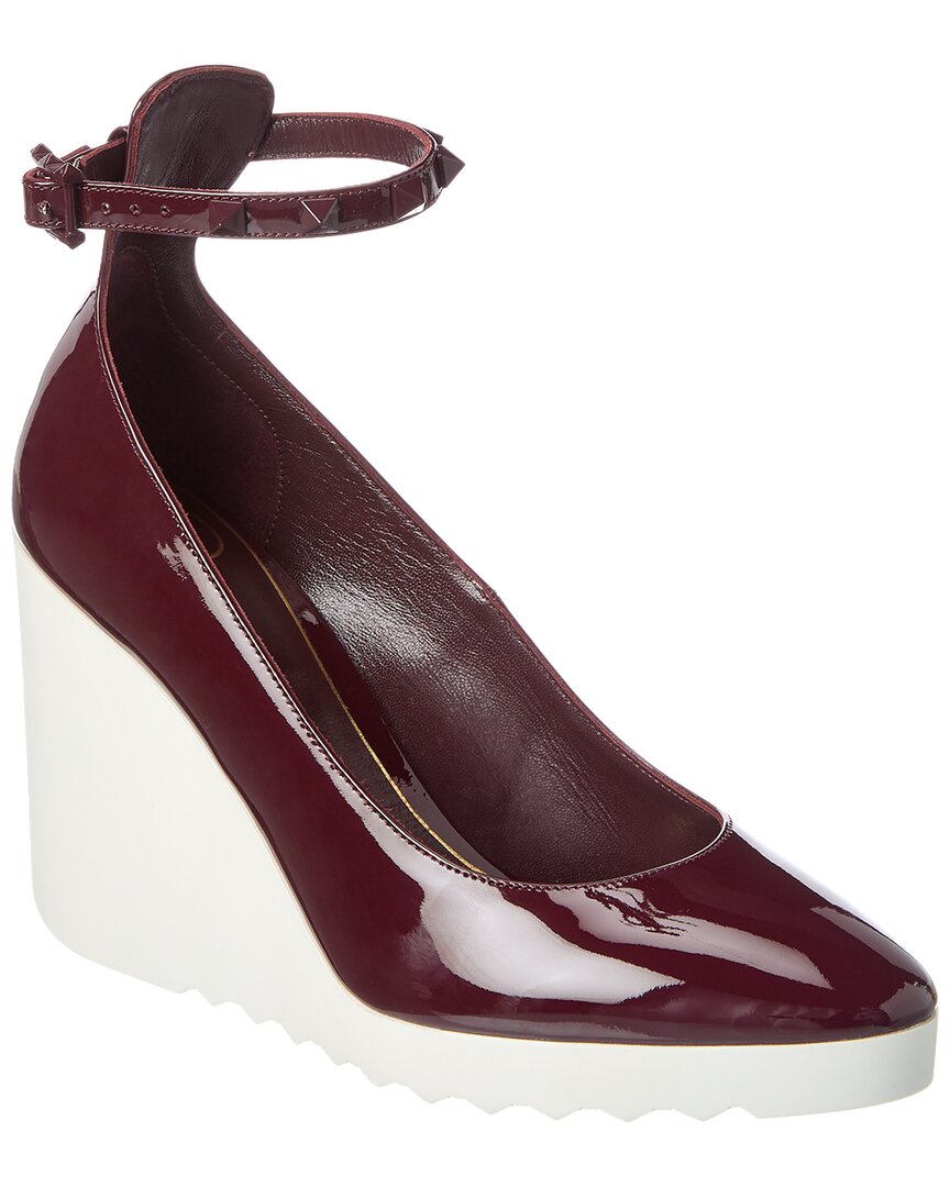 Valentino Shoes? Valentino Rockstud 100 Patent Wedge Pump Luxury Lifestyle Designer Footwear