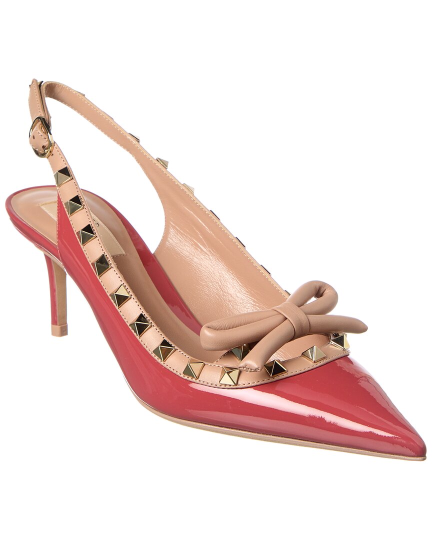 Valentino Shoes? Valentino Rockstud 60 Patent Slingback Pump Premium Designer Casual Shoes