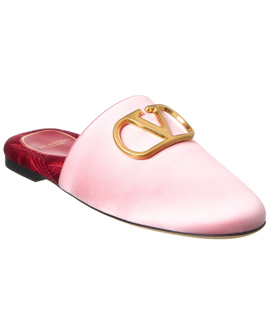 Valentino Shoes? Valentino Vlogo Signature Satin Mule Premium Designer Casual Shoes