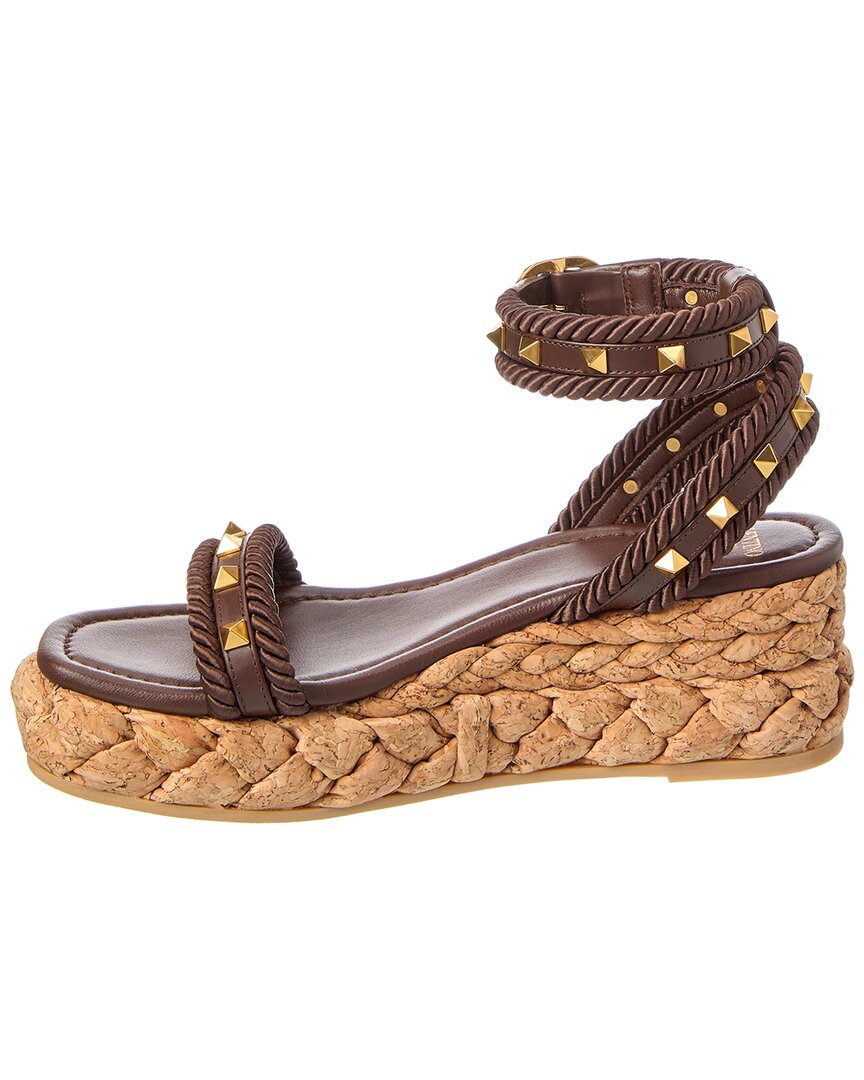 Valentino Shoes? Valentino Rockstud 60 Leather Espadrille Premium Designer Casual Shoes