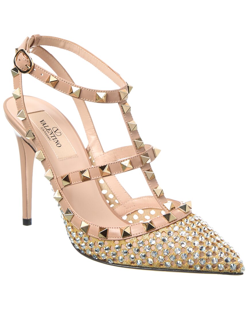 Valentino Shoes? Valentino Rockstud Caged 100 Leather & Mesh Pump Comfortable Everyday Designer Shoes