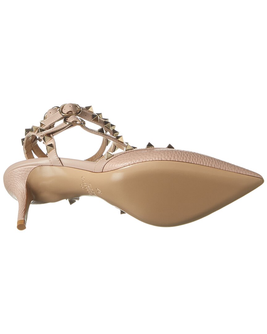 Valentino Shoes? Valentino Rockstud Caged 65 Grainy Leather Ankle Strap Pump Comfortable Everyday Designer Shoes