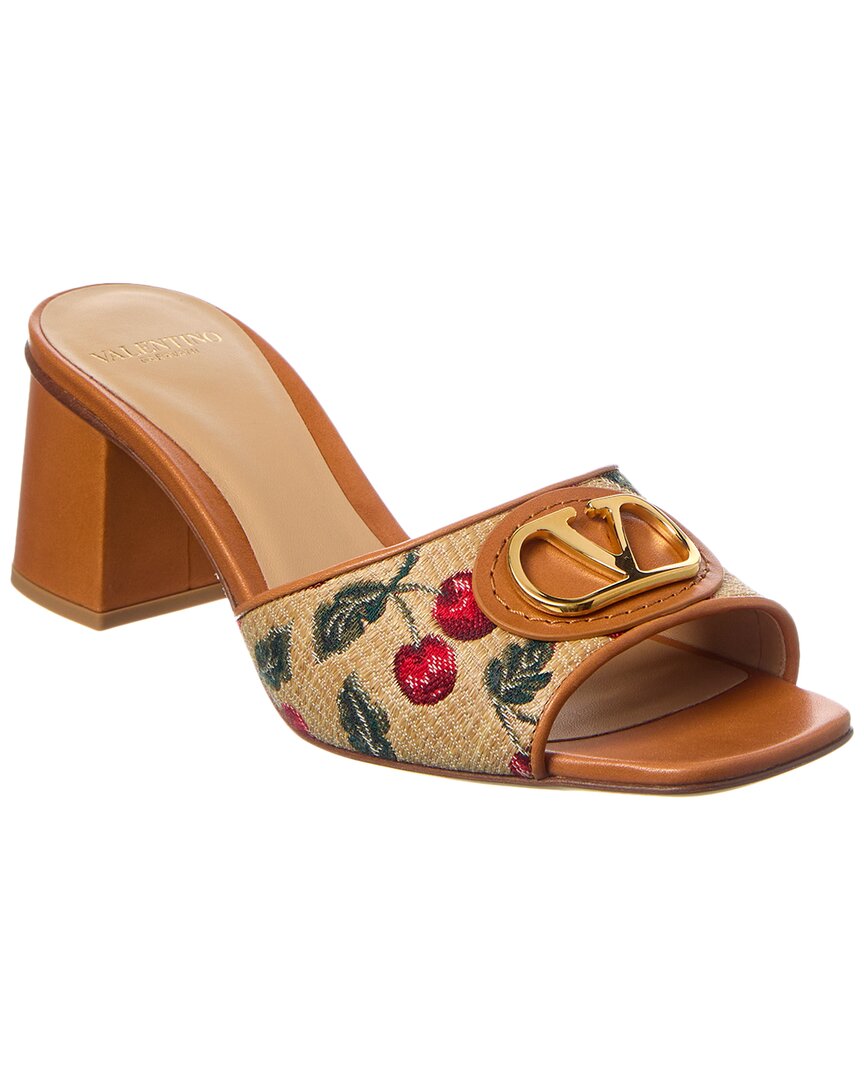 Valentino Shoes? Valentino Vlogo Signature 60 Cherryfic Leather-Trim Sandal Premium Designer Casual Shoes