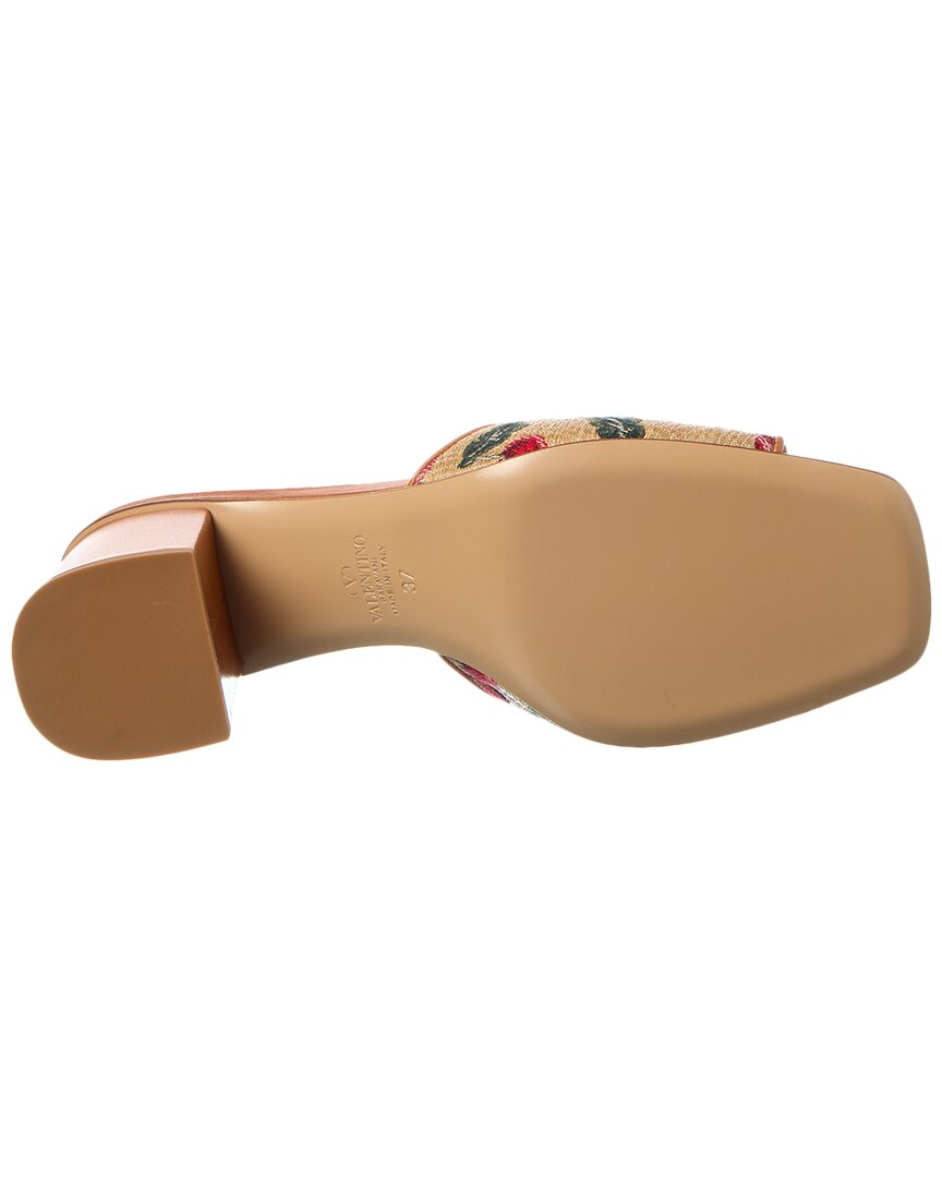 Valentino Shoes? Valentino Vlogo Signature 60 Cherryfic Leather-Trim Sandal Premium Designer Casual Shoes