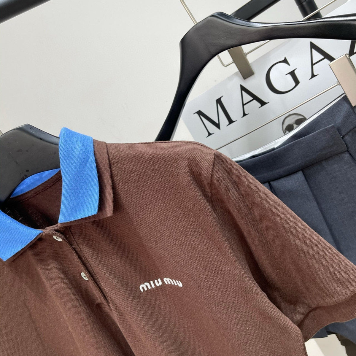 Polo Shirts- Miu M Polo Classic Designer Cotton Polo Shirt