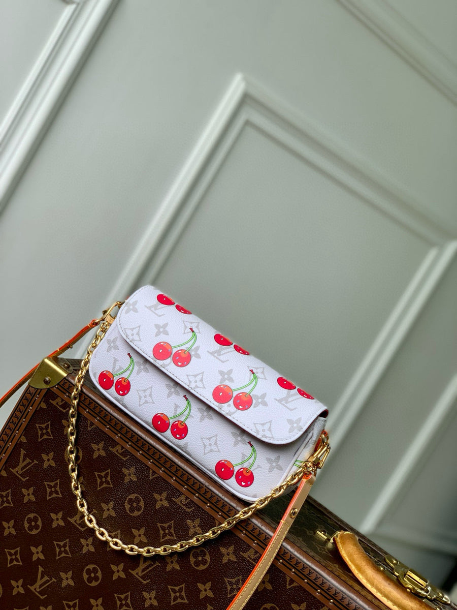 Louis Vuitton Wallets- Louis Vuitton Lou x Murakami Ivy Wallet On Chain Bag Elegant Everyday Leather Wallet