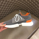 Hermès Tan Chunky Platform Sneakers - Back View