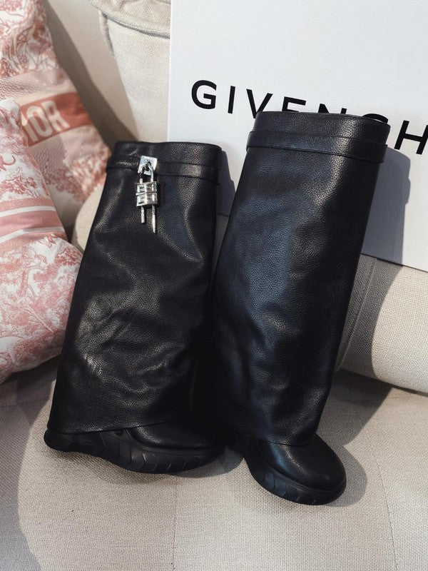 Givenchy Black Chunky Platform Sneakers - Toe Detail View