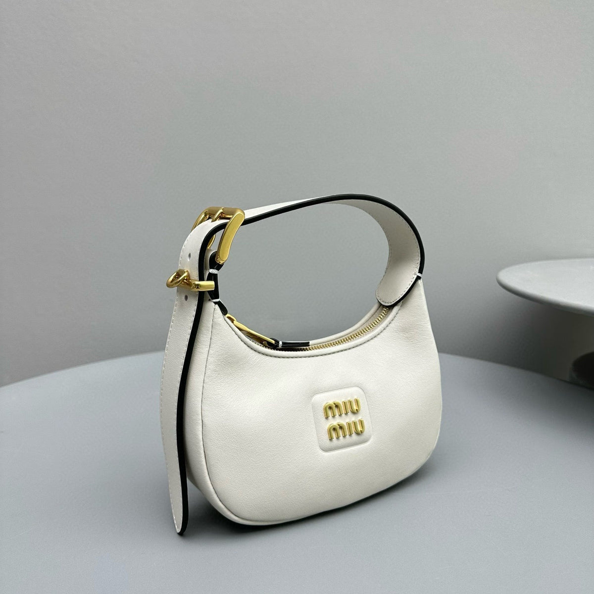 Bags- Miu M Leather Hobo Bag Luxury Designer Leather Handbag