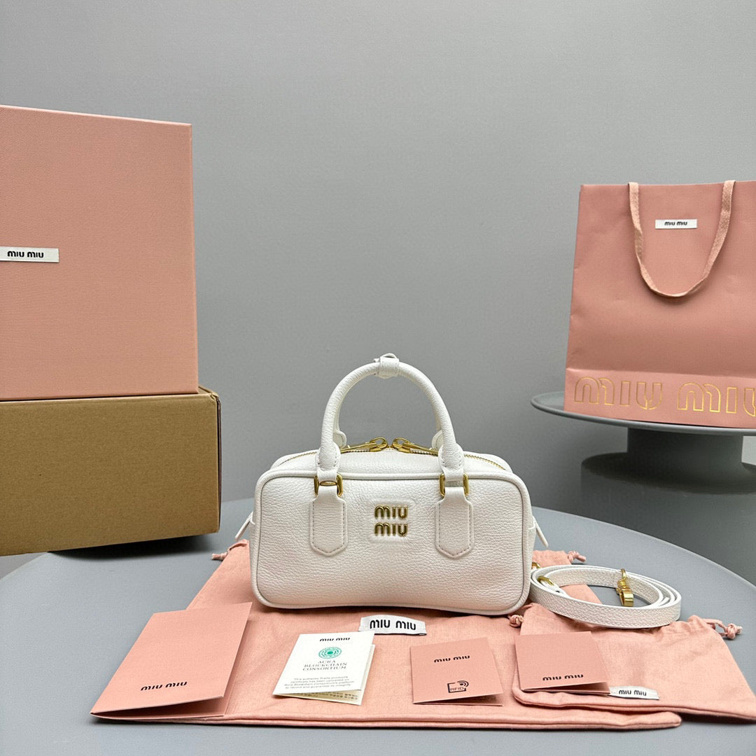 Bags- Miu M Arcadie Bag Luxury Designer Leather Handbag