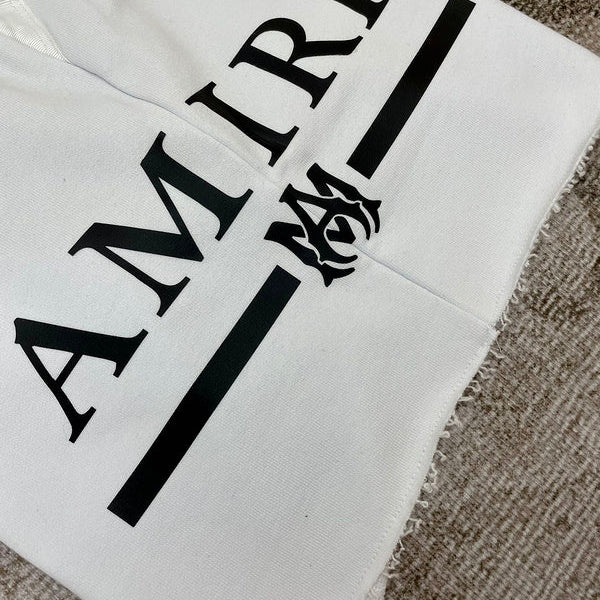 Close-up of Amiri t-shirt craftsmanship