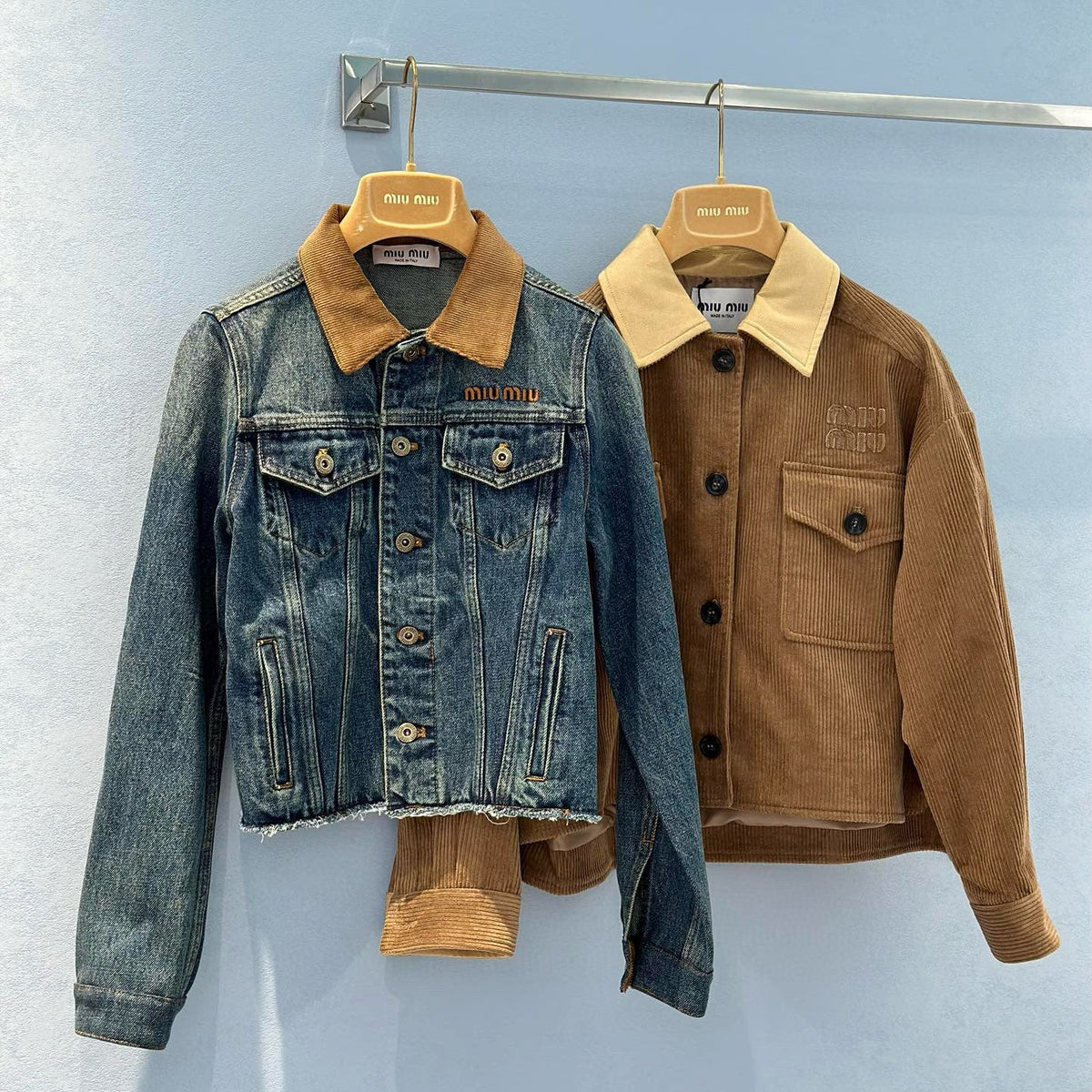 Jackets- Miu M Denim Jacket Stylish Everyday Designer Outerwear
