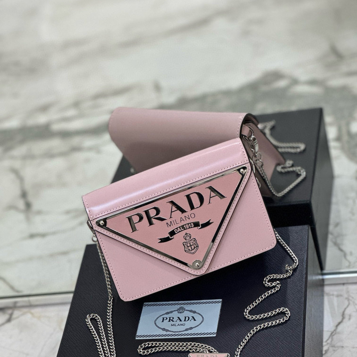 Bags- Pd Triangle Logo Buffed Shoulder Bag Elegant Everyday Designer Handbag