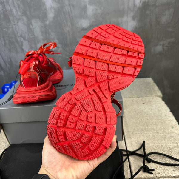 Balenciaga Red High-Top Sneakers - Angled View