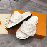Louis Vuitton White Block Heel Pumps - Side Profile View