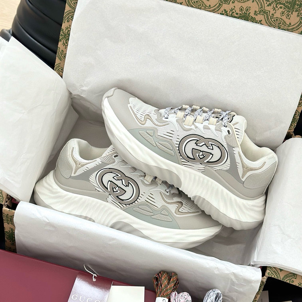 Gucci Shoes- Gucci Ripple Trainers Premium Designer Casual Shoes