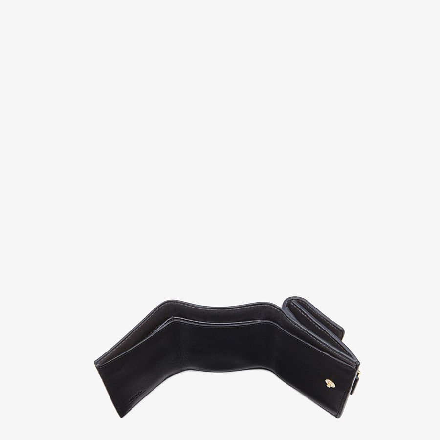 Fendi Wallets? FENDI Micro Trifold Wallet Black Nappa Leather Premium Leather Designer Wallet