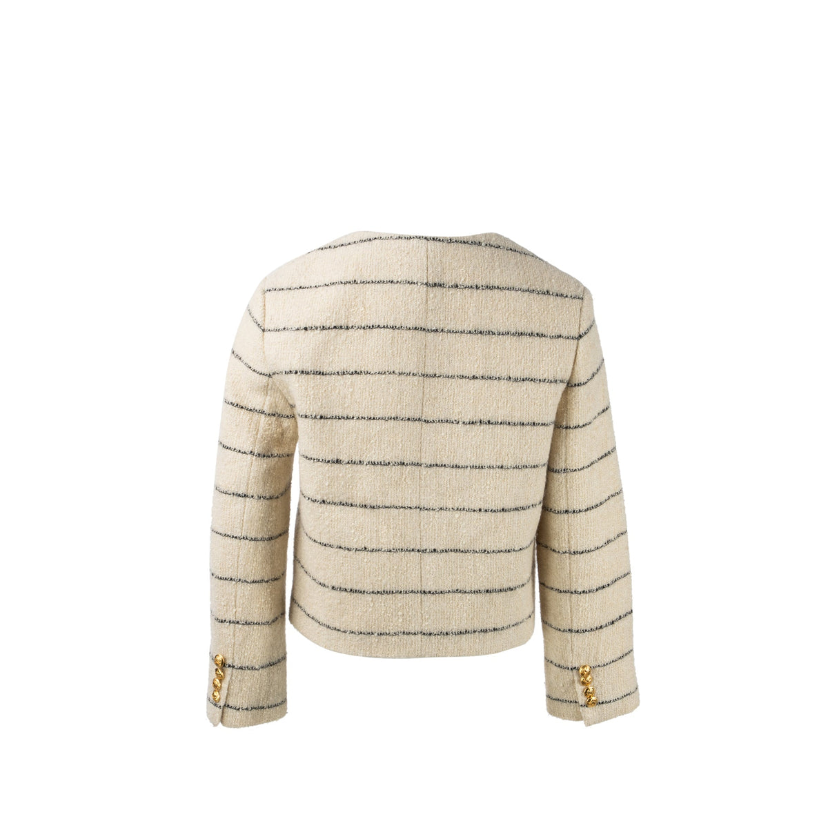 Celine Jackets? Celine size 34 Chasseur Striped Evening Jacket wool polyamide cream black Luxury Designer Outerwear Jacket