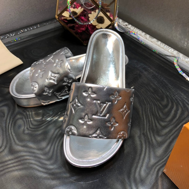 Louis Vuitton Chocolate Brown Platform Heels - Sole Detail View