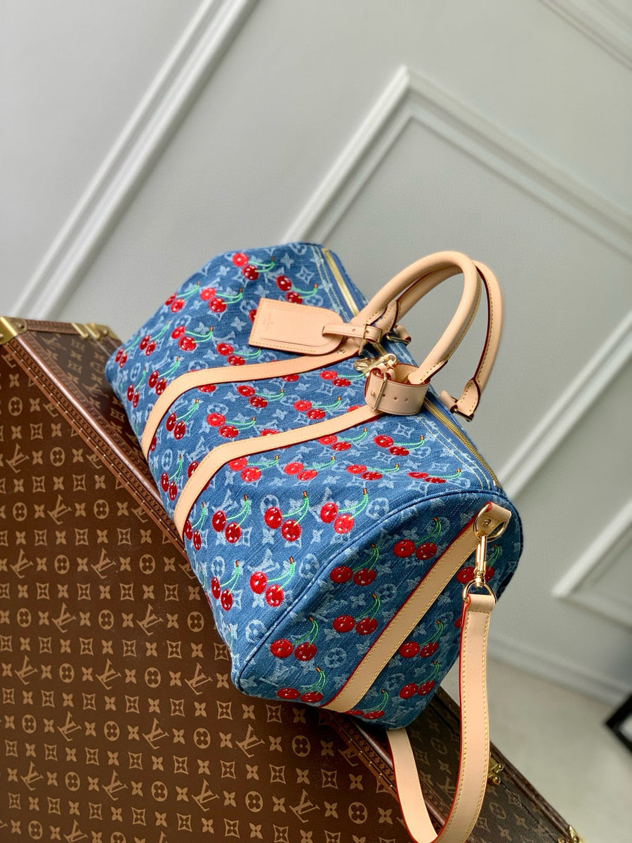 Louis Vuitton Bags- Louis Vuitton Lou x Murakami Keepall 45 Bag Luxury Designer Leather Handbag