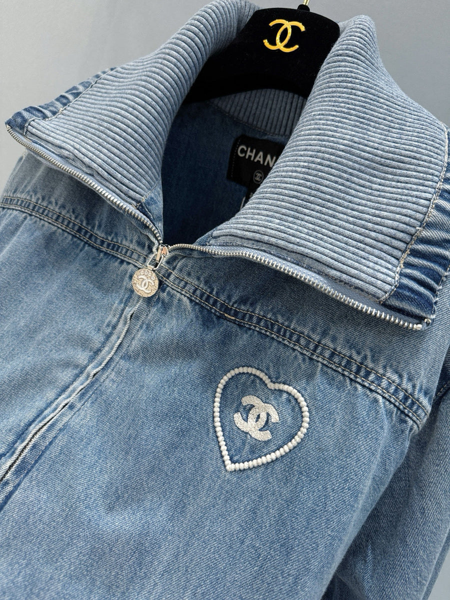 Chanel Denim Jacket – luxury designer piece at Velouxe