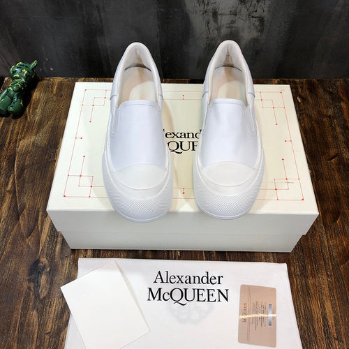 Alexander McQueen Red Combat Boots - Full Silhouette View