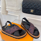 Louis Vuitton Beige Block Heel Pumps - Angled View