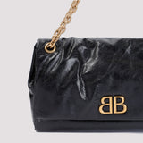 Close-up of Balenciaga shoulder bags hardware and fine stitching