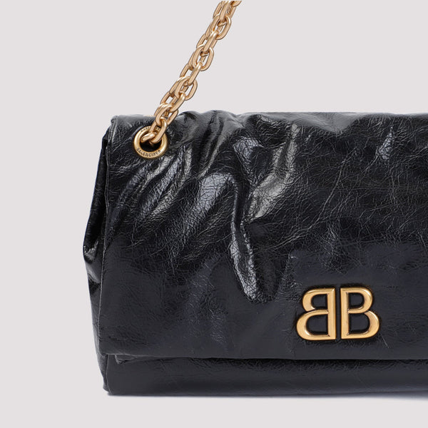 Close-up of Balenciaga shoulder bags hardware and fine stitching