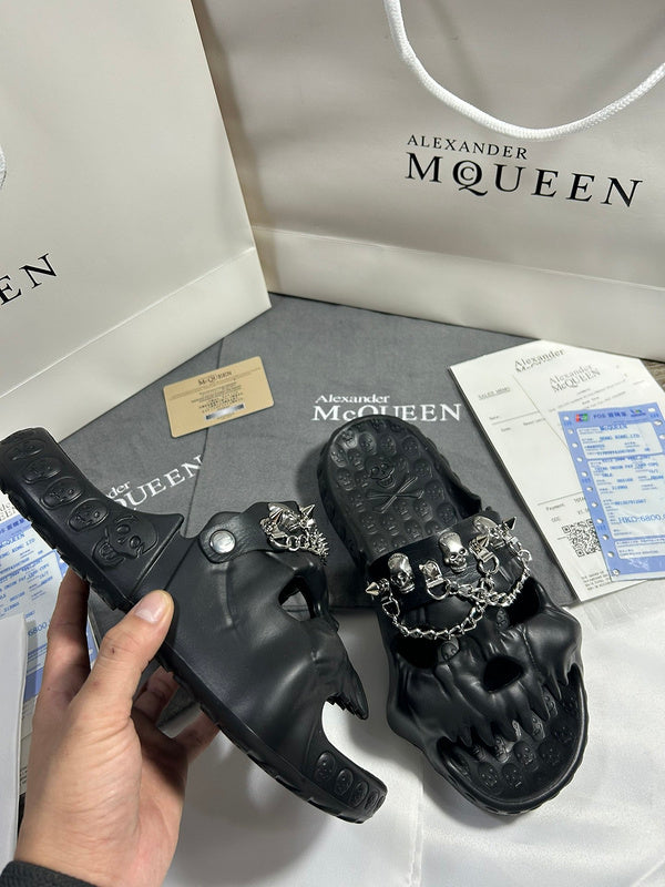 Alexander McQueen Grey Knee-High Boots - Detail Shot of Craftsmanship