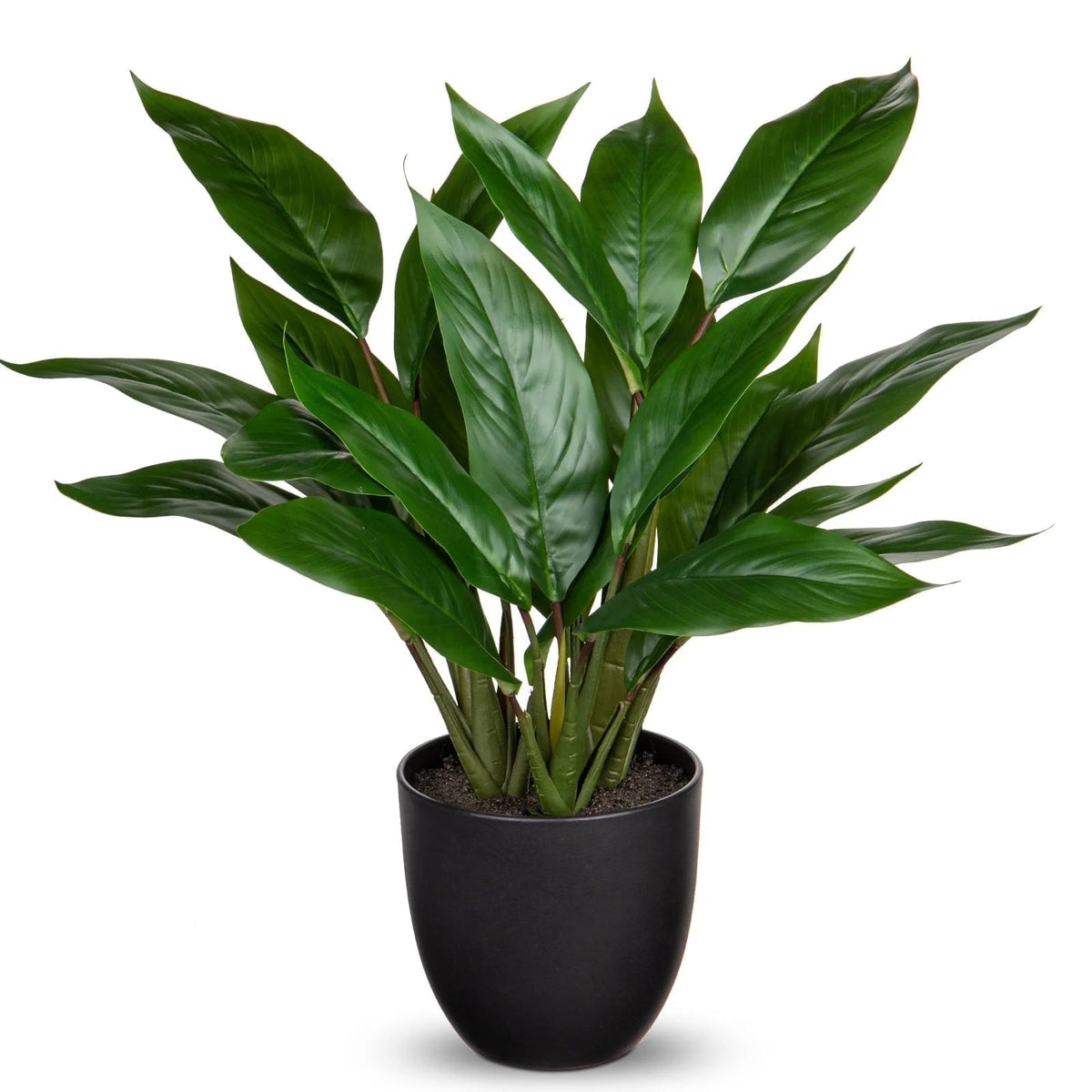 17'' Artificial Potted Plants Fake Greenery Cast Iron Plant Indoor Realistic Faux Plants