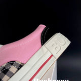 Burberry Chocolate Brown Slingback Heels - Close-Up Texture View