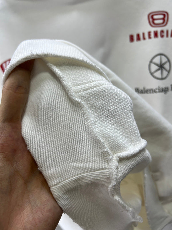 Close-up of Balenciaga designer clothing craftsmanship