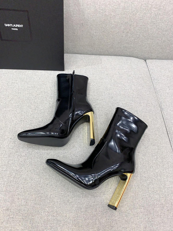 Close-up of Saint Laurent shoes craftsmanship