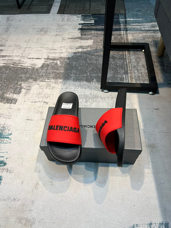 Balenciaga Burgundy Ankle Strap Sandals - Lifestyle Styling Shot