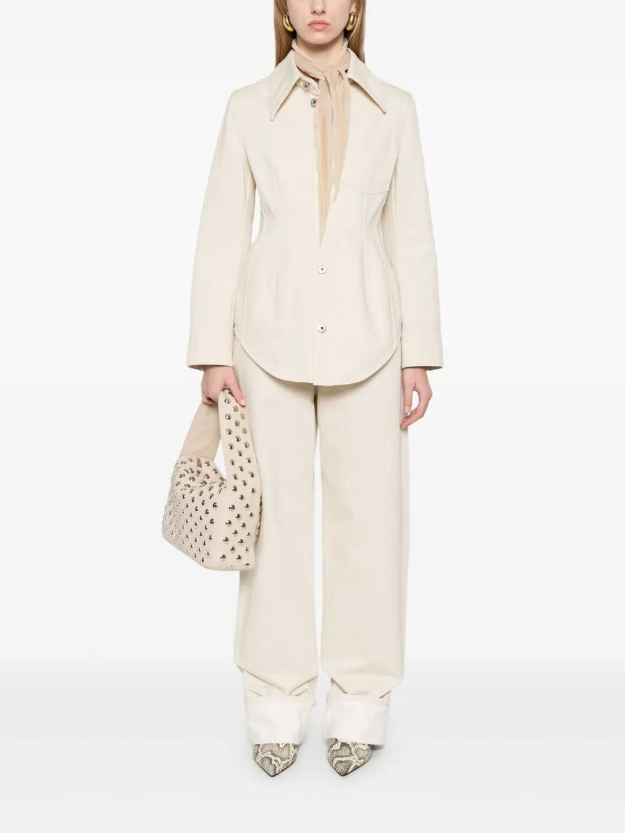 Bottega Veneta premium pants detail and craftsmanship close-up