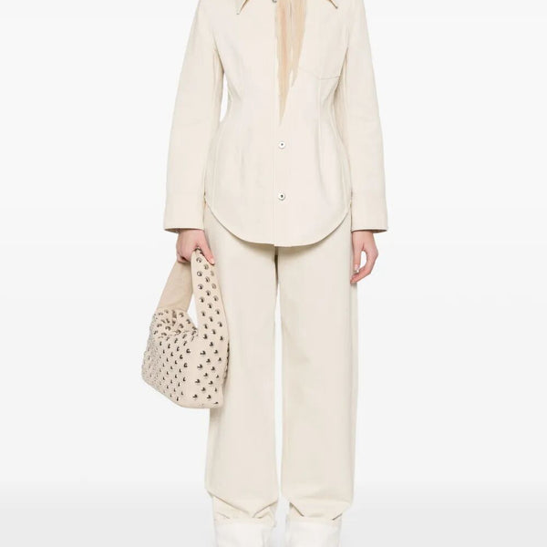 Bottega Veneta Jeans? Bottega Veneta Women Back Print Straight Leg Jeans Classic Everyday Designer Jeans
