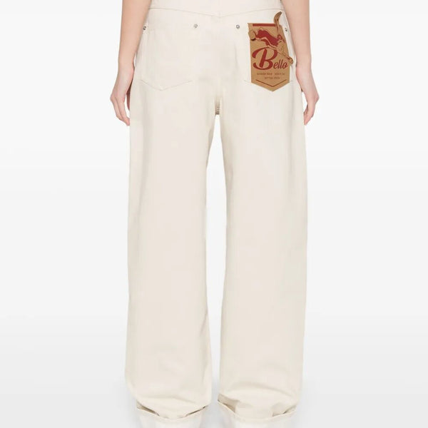 Bottega Veneta Jeans? Bottega Veneta Women Back Print Straight Leg Jeans Classic Everyday Designer Jeans