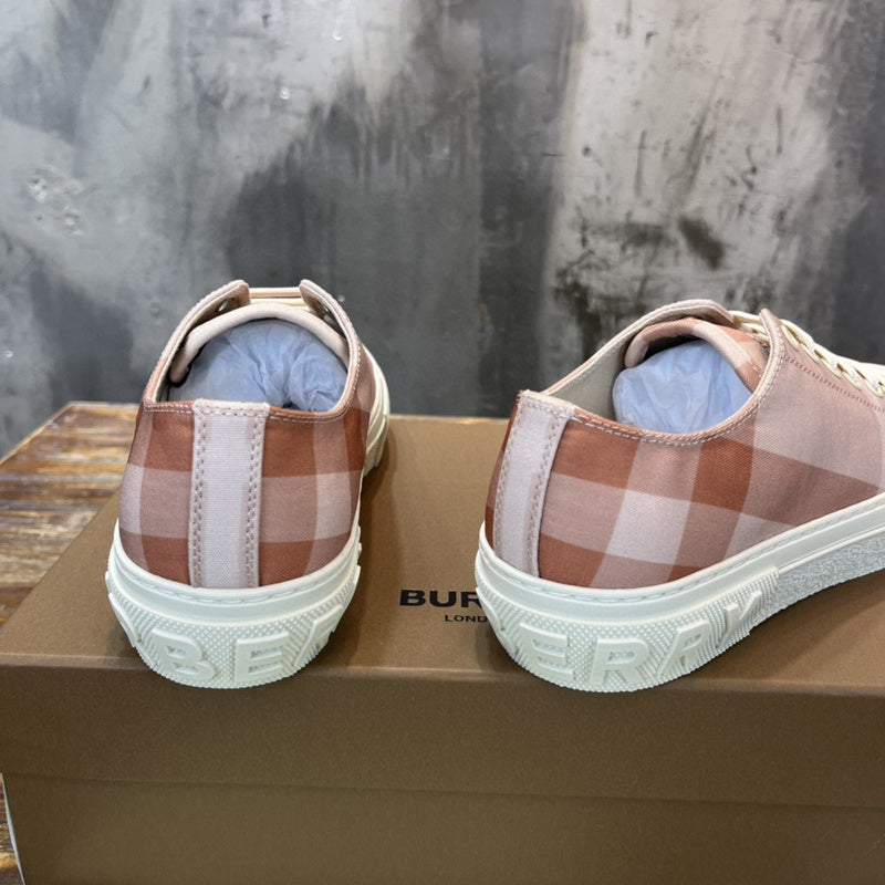 Burberry Grey Chunky Platform Sneakers - Angled View