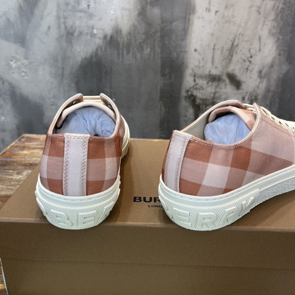 Burberry Grey Chunky Platform Sneakers - Angled View