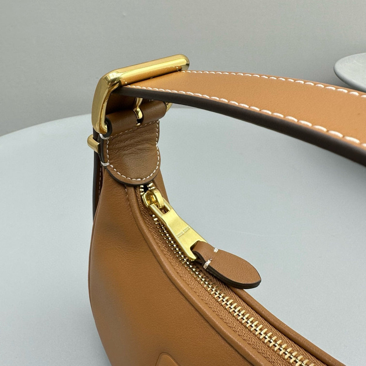 Bags- Miu M Leather Hobo Bag Elegant Everyday Designer Handbag
