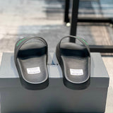 Balenciaga Black Flat Thong Sandals - Back View