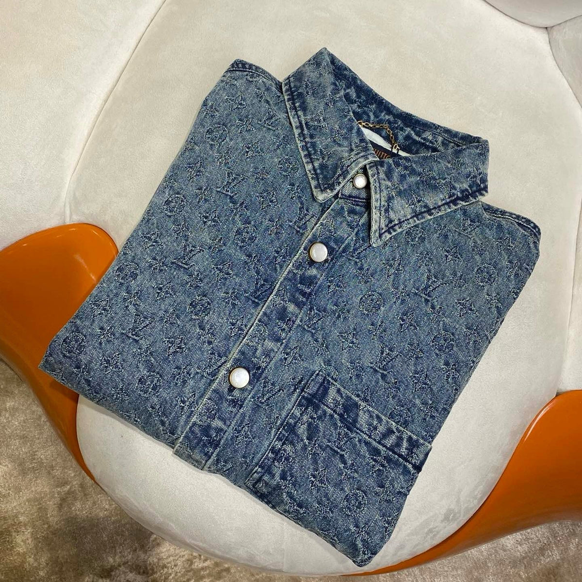 Louis Vuitton Tops- Louis Vuitton Lou Denim Shirt Premium Designer Casual Top