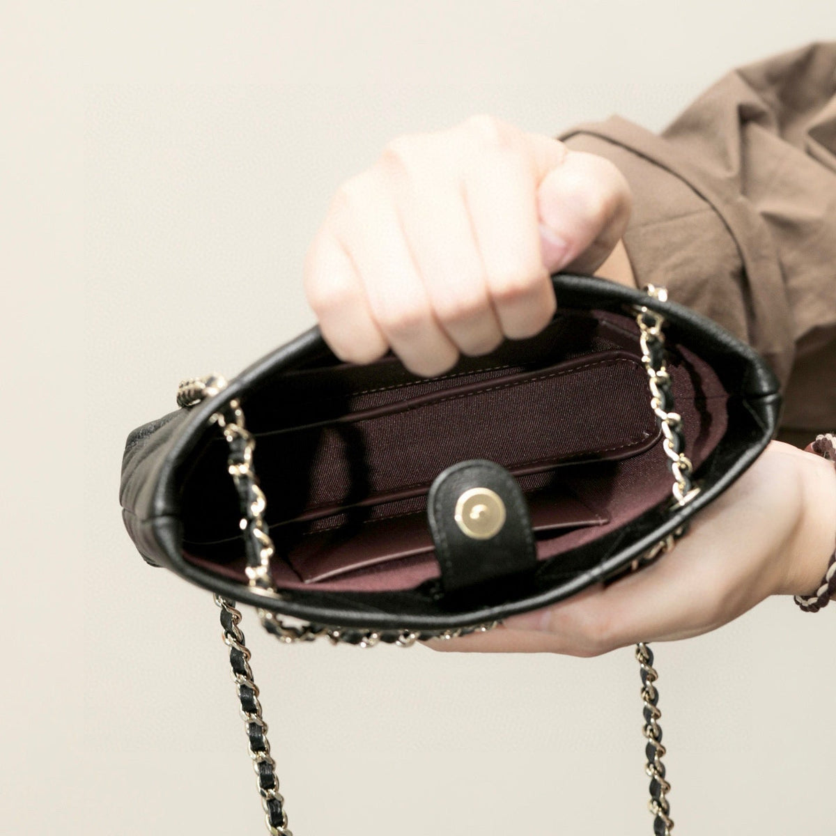 Front view of Chanel 25C Mini Tote Bag premium bag